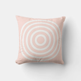 Almofada Design de Círculos Concêntricos Rosa Pastel e Bran