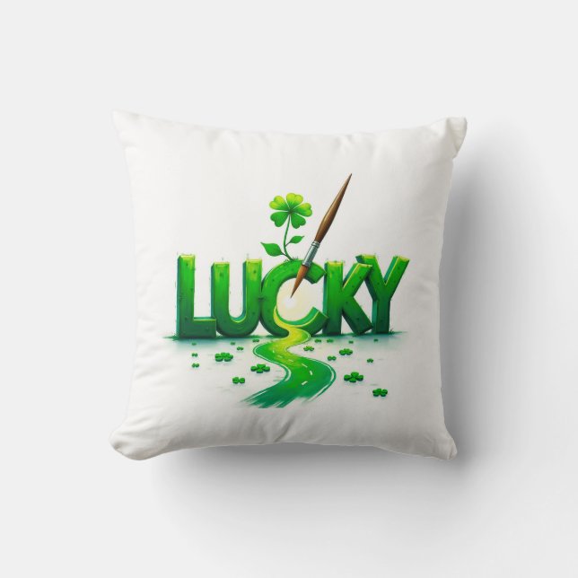 Almofada Design de Clover para Rua. Dia de Patrick (Frente)