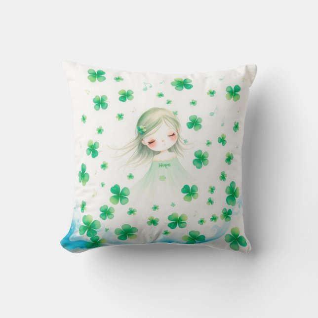 Almofada Design de Clover para Rua. Dia de Patrick (Frente)
