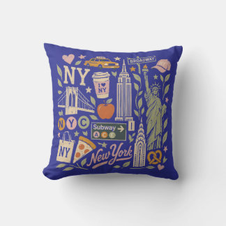 Almofada design de colagem retrô ny