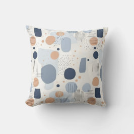 Almofada Design de cor azul e Abstrato castanhoFolha