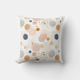 Almofada Design de cor azul e Abstrato castanhoFolha