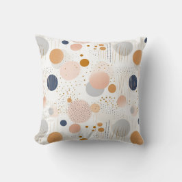 Almofada Design de cor azul e Abstrato castanhoFolha