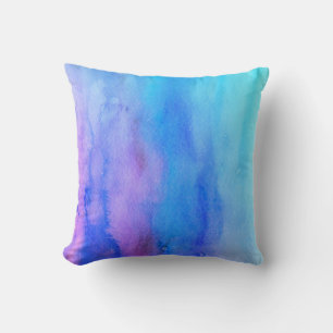 Almofada design de cor-de-água púrpura azul-turquesa elegan