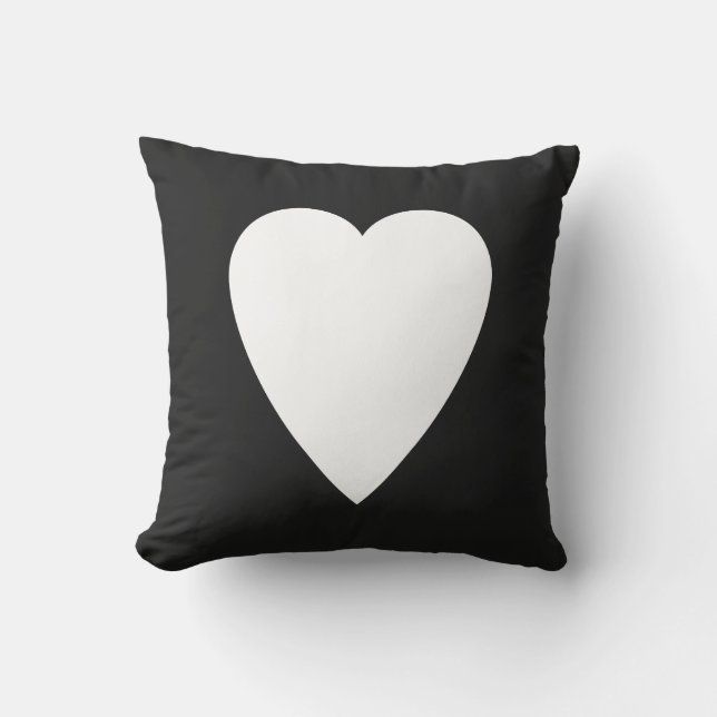 Almofada Design de Coração em Pastel Escuro e Branco (Frente)
