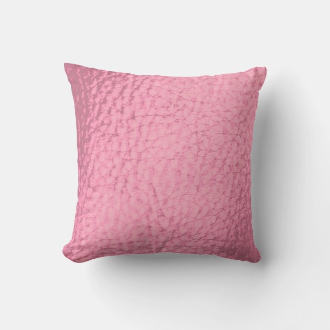 Almofada Design de Couro Falso Rosa Rosa (Frente)