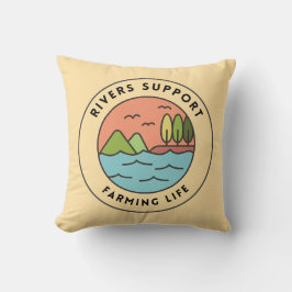 Almofada Design de Criação do Rio Azul-Laranja Pacífico