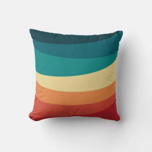 Almofada Design de curvas coloridas de estilo retrógrado