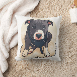 Almofada Design de desenho animado de cachorro Pitbull fofo
