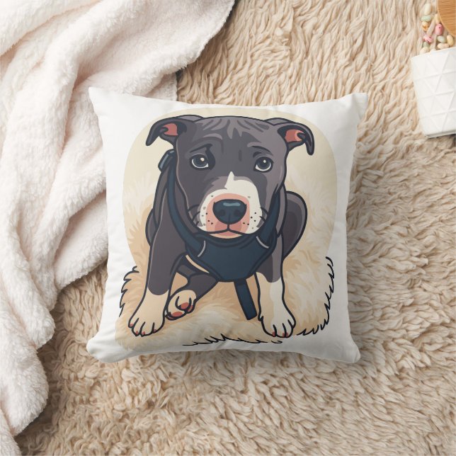 Almofada Design de desenho animado de cachorro Pitbull fofo (Cobertor)
