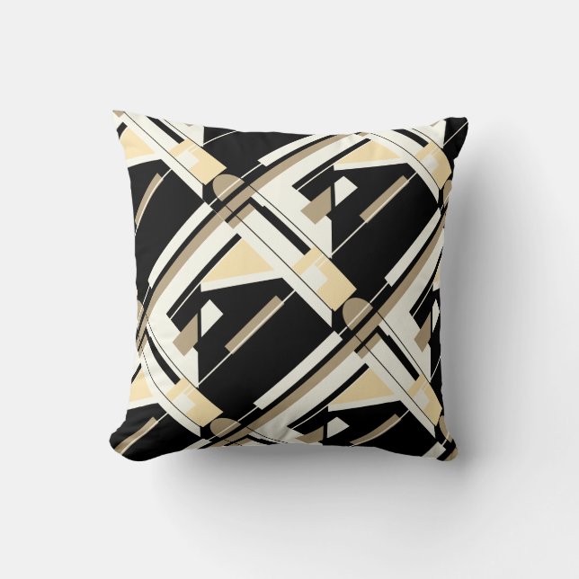 Almofada Design de Diagnóstico Geométrico de Creme Branco P (Frente)