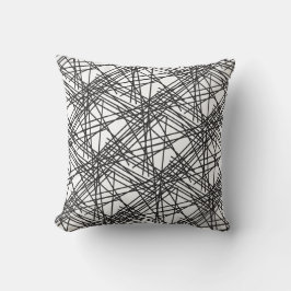 Almofada Design de Efeito de Malha em Linha Preta