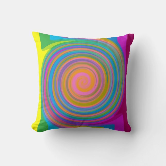 Almofada Design de espiral colorida (Frente)