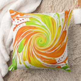 Almofada Design de espiral verde e laranja