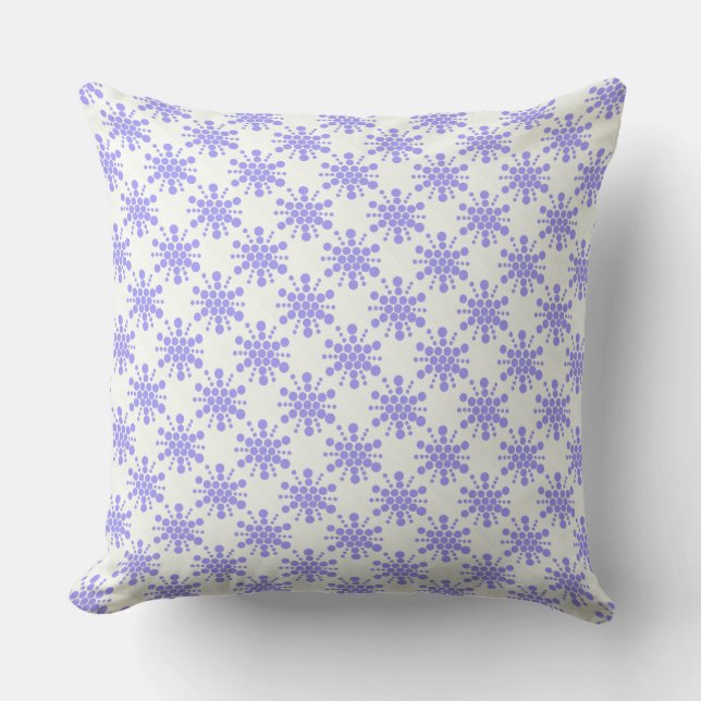 Almofada Design de estrela estampada azul pontilhada (Frente)