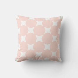 Almofada Design de Estrela Rosa Pastel Suave e Branco