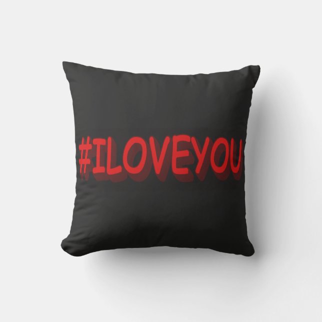 Almofada Design de Expressão Bestial "#ILOVEyou". Comprar A (Frente)