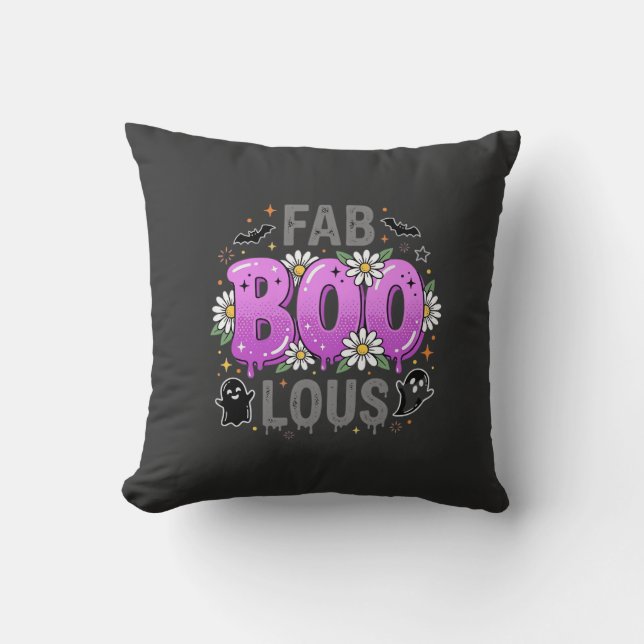 Almofada Design de Fantasma de Halloween Fab Boo Lous_1 (Frente)