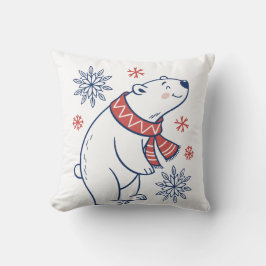 Almofada Design de Feriado de inverno no Urso Polar Cheio