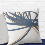 Almofada Design de fita Abstrato simples<br><div class="desc">O travesseiro na moda apresenta uma composição simples de fita de abstrato artística em azul e laranja sobre um simples fundo branco. Essa composição de abstrato é construída sobre combinações de fitas repetidas, que são sobrepostas e entrelaçadas para formar um design na moda abstrato. Um elegante travesseiro decorativo artístico para...</div>