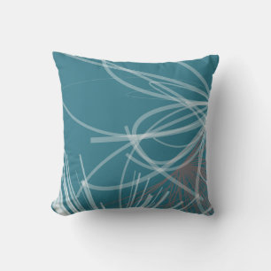 Almofada Design de Fita de Turquesa e Abstrato
