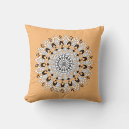 Almofada Design de Flor Chic Orange & White Mandala