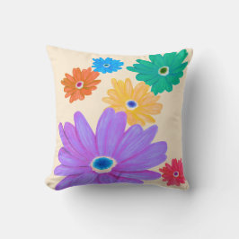 Almofada Design de Flor de Bloqueio Pintado