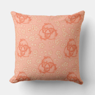 Almofada Design de Flor Rosa Salmão