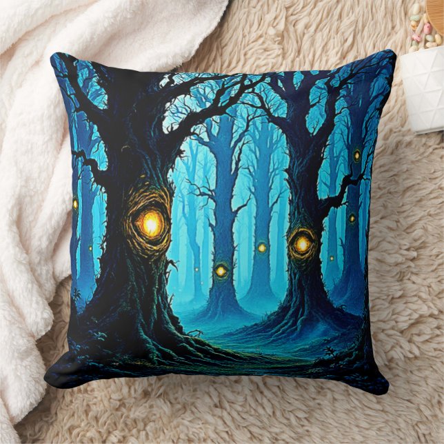 Almofada Design de Floresta de Olhos de Fantasia Sombria (Cobertor)