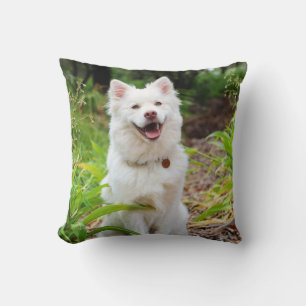 Almofada Design de Foto de Cão Branco Muito Adorável
