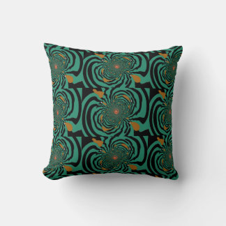 Almofada Design de Fractal Verde Floresta Profunda