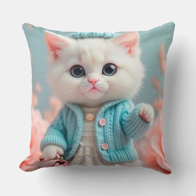 Almofada Design de Gato Moderno e Na moda (Frente)