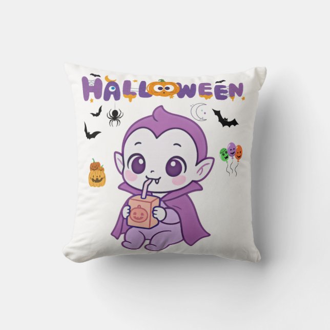 Almofada Design de Gelado Vampiro Halloween Kawaii (Frente)