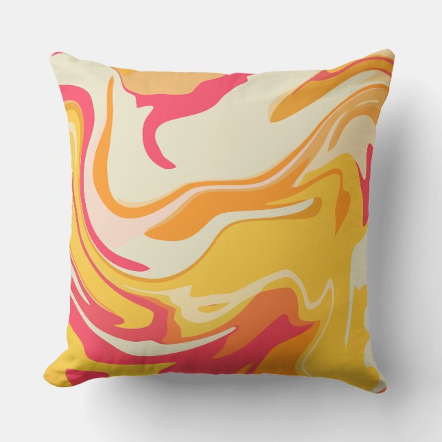 Almofada Design de giro abstrato em tons quentes (Frente)