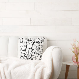 Almofada Design de Gráfico de Flores Preto e Branco Retroat