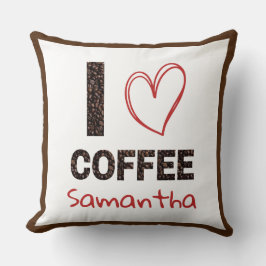 Almofada Design de Grão de Café com Nome Personalizado Aman