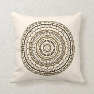 Almofada Design de Henna Mandala #1 Shades de Brown
