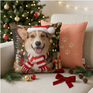 Almofada Design de Impressão de Pata de Natal do Corgi Acon