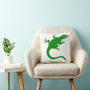 Almofada Design de Lagarto Verde Personalizado