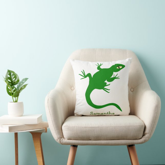 Almofada Design de Lagarto Verde Personalizado (Cadeira)