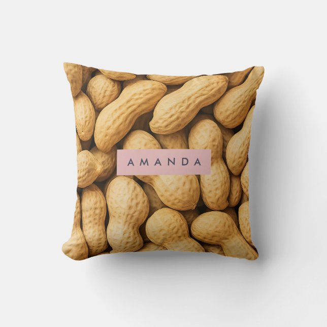 Almofada Design de Lanche de Amendoim Rústico Personalizado (Frente)