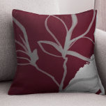 Almofada Design de Leaf de Leaf e Cinza<br><div class="desc">O travesseiro decorativo moderno apresenta um simples design botânico de aquarela artística em uma paleta de cores de burgundy e cinza. Essa composição artística é construída a partir de uma simples ilustração das folhas orgânicas com um elemento design de cor d'água minimalista, no canto inferior direito, no estilo Memphis; um...</div>