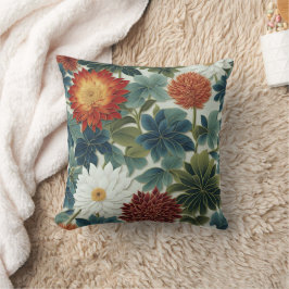 Almofada Design de Lotus e Chrysanthemum Vibrantes