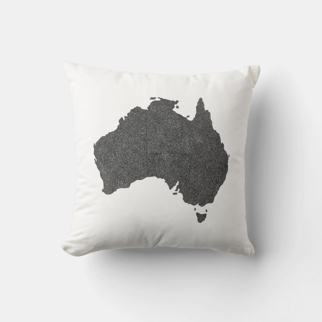 Almofada Design de Mapa da Austrália com Fronteiras Ocultas (Frente)