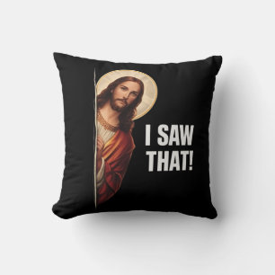 Almofada Design de meme cristão engraçado de Jesus "Eu Vi I