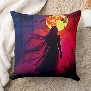 Almofada Design de Mistério da Mulher Sombra Vermelha