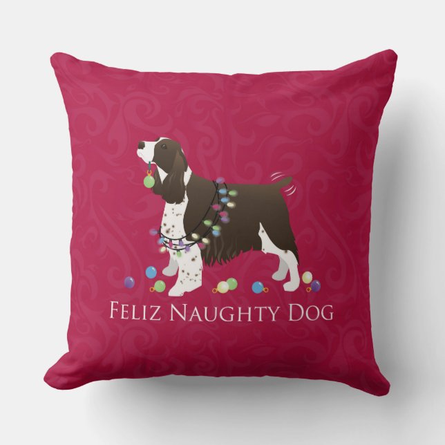 Almofada Design de Natal do Springer Spaniel Inglês (Frente)