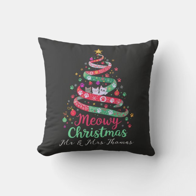 Almofada Design de Natal Feliz e Feriado Engraçado (Frente)