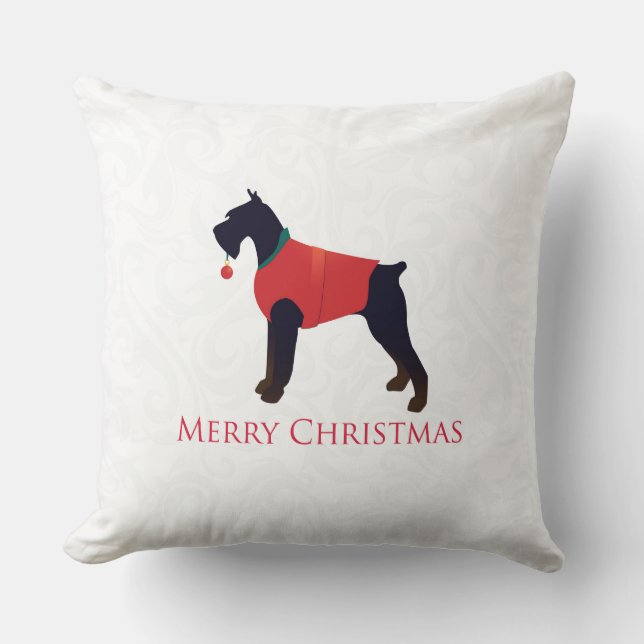 Almofada Design de Natal Giant Schnauzer Merry (Frente)