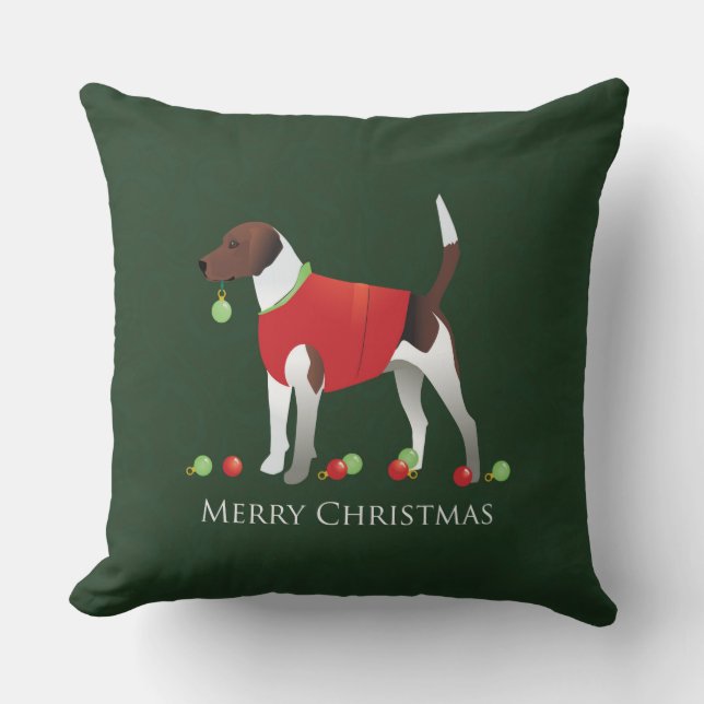 Almofada Design de Natal Harrier Dog (Frente)